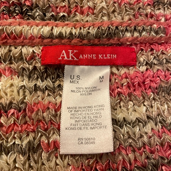 ANNE KLEIN MULTI-COLORED NYLON CARDIGAN M - Picture 4 of 6